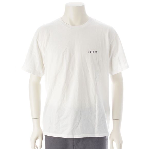 Celine 24 Cotton Logo Cool Neck Short Sleeved Tee Top 2x43c671 White M - Picture 1 of 10